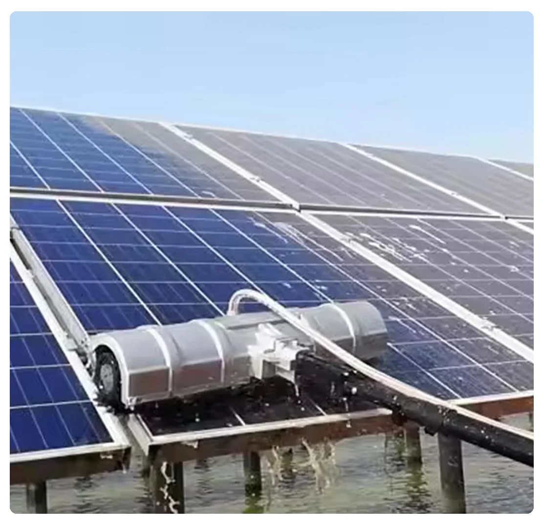 0.8mw Work Efficiency AC110V 220V/Lithium Battery Power Supply Solar Panel Cleaning Equipment Roller Brush Panel Cleaning Brush