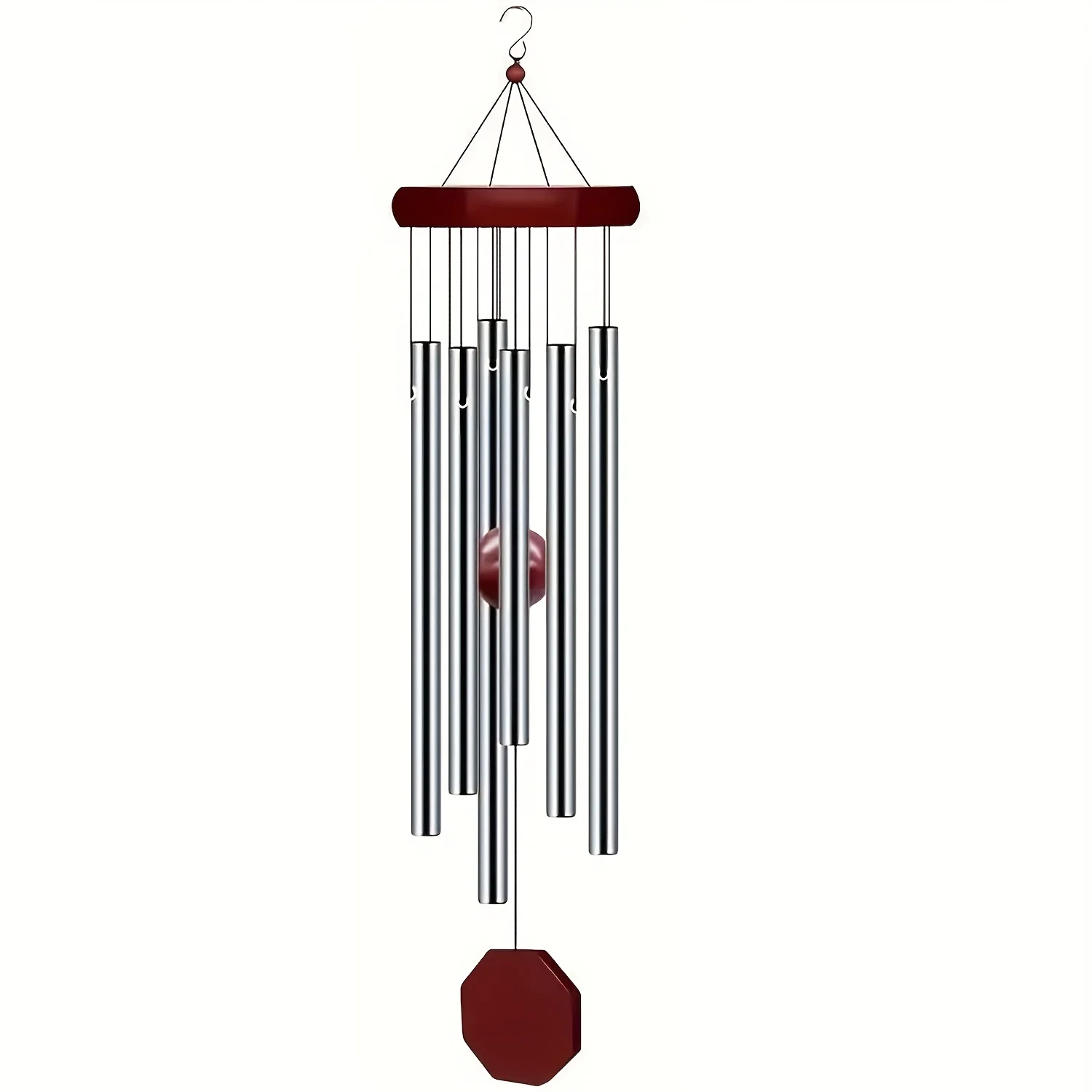 1 Elegant Commemorative Bell – Outdoor Large Bass Sympathy Bell, Custom 6-Tune Tubes for Garden, Patio, Balcony & Home Desk