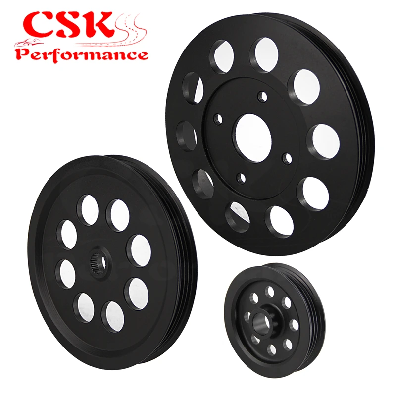 LIGHT-WEIGHT CRANK PULLEY Fits For Nissan skyline GTS GTR RB20 RB25 RB26 PULLEY BLACK