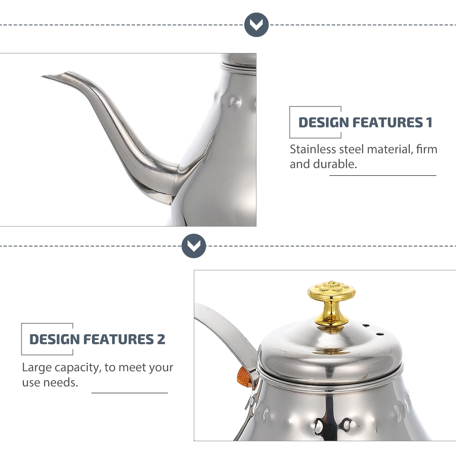 

1pc Stainless Steel Water Kettle Household Practical Teapot Boiling Soup Pot Anti-Rust Kitchen Supply Filter Drainer Tea