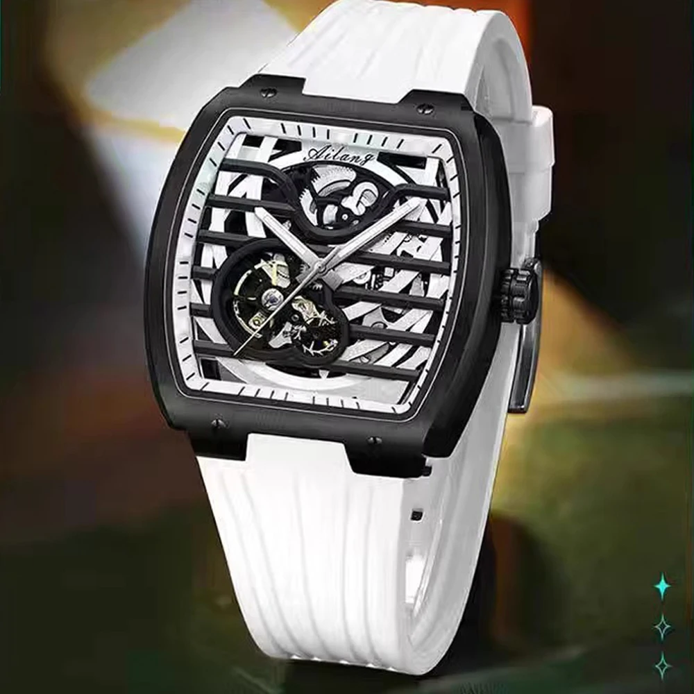 

NEW Style 2023 Men Waistwatch Skeleton Tonneau Shape Fashion Waterproof Luminous Mechanical Watches
