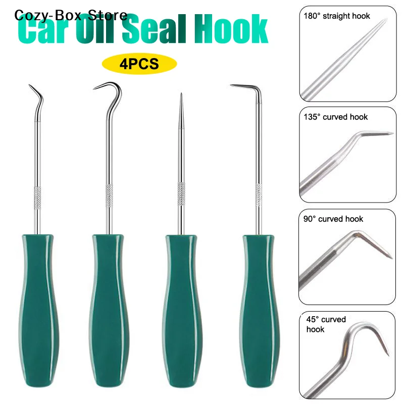 [ZY]4Pcs 135mm Car Auto Vehicle Oil Seal Screwdrivers Set O-Ring Seal Gasket Puller Remover Pick Hooks Repair Tools For Car[ZY]