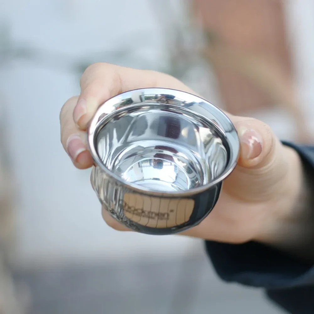 1 قطعة صغيرة 316 كوب من الفولاذ المقاوم للصدأ كأس نبيذ صغير شرب صغير سميكة فم واحد من فنجان شاي واحد أو اثنين من كؤوس مشروبات بيضاء