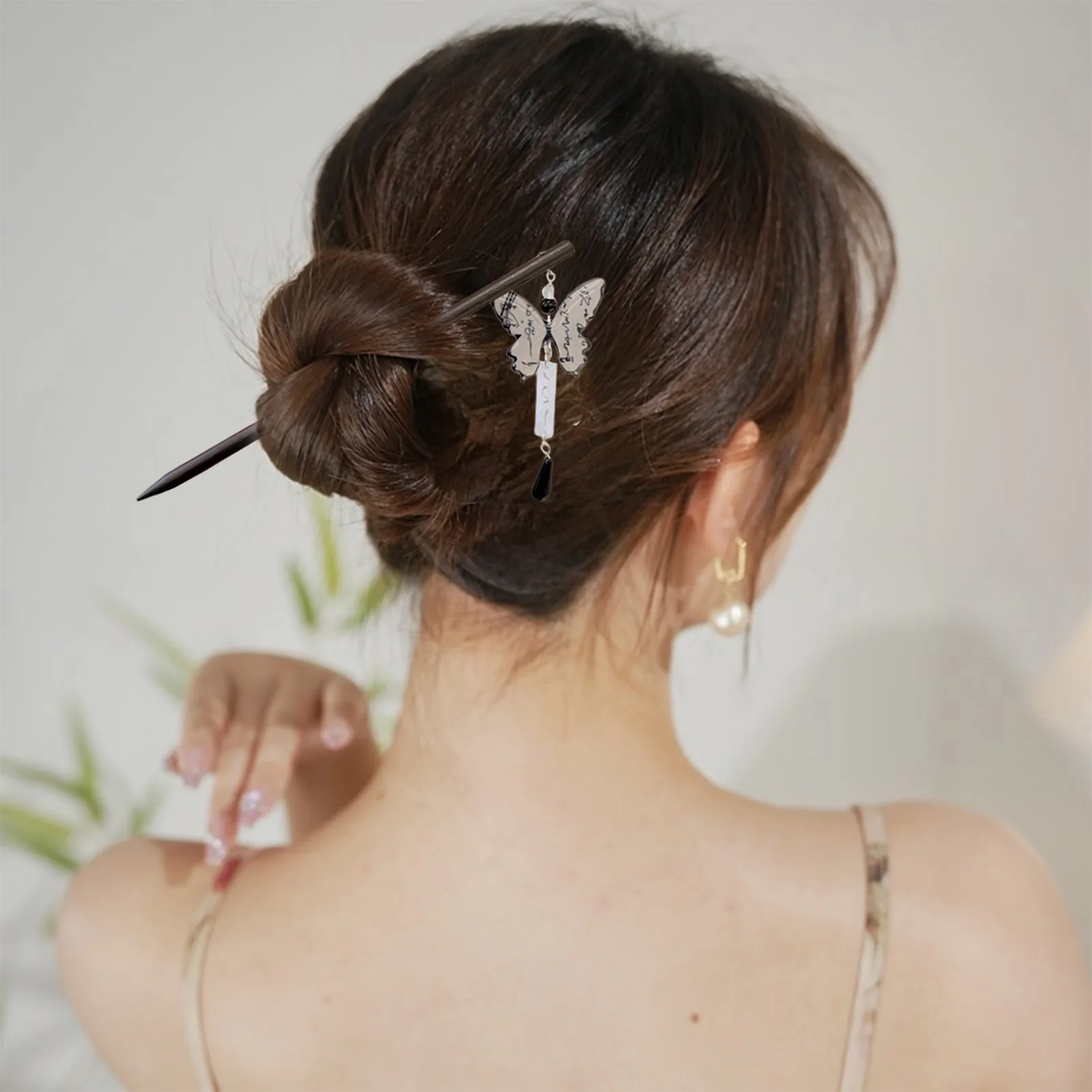 กิ๊บติดผมทรงจีนโบราณ กิ๊บโลหะสำหรับผมทรงฮั่นฝู พร้อมพู่สั้น สำหรับงานปาร์ตี้วันหยุด