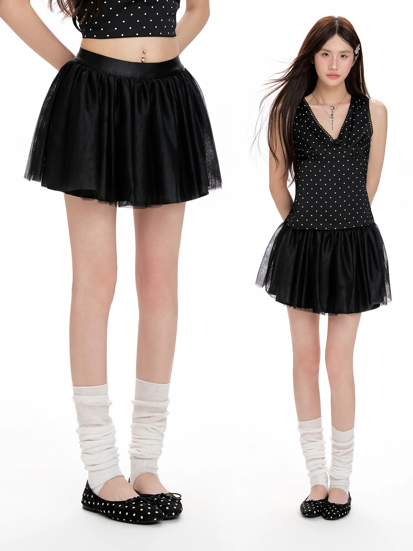 

Модная женская юбка А-силуэта с высокой талией, дизайнерская серия, с сетчатыми вставками, элегантная короткая юбка для женщин