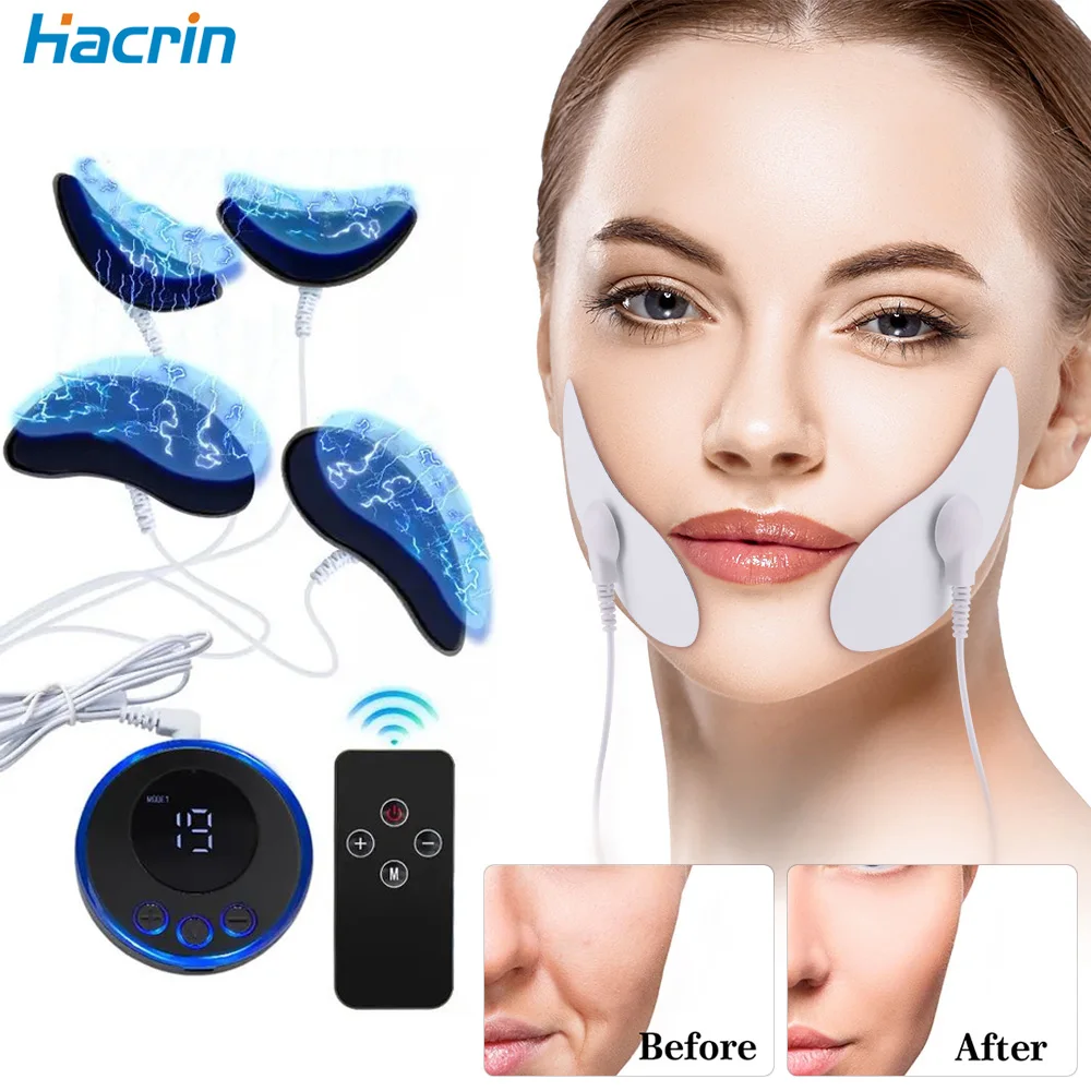 Massager for Face EMS Facial Massager Lifting Microcurrent V-Face Double Chin Remover Anti-Wrinkle Neck Lift Skin Tightening