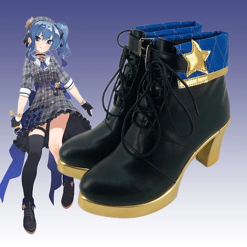 Hoshimachi Suisei Schuh Cosplay Anime Schuhe Frauen PU Leder Stiefel