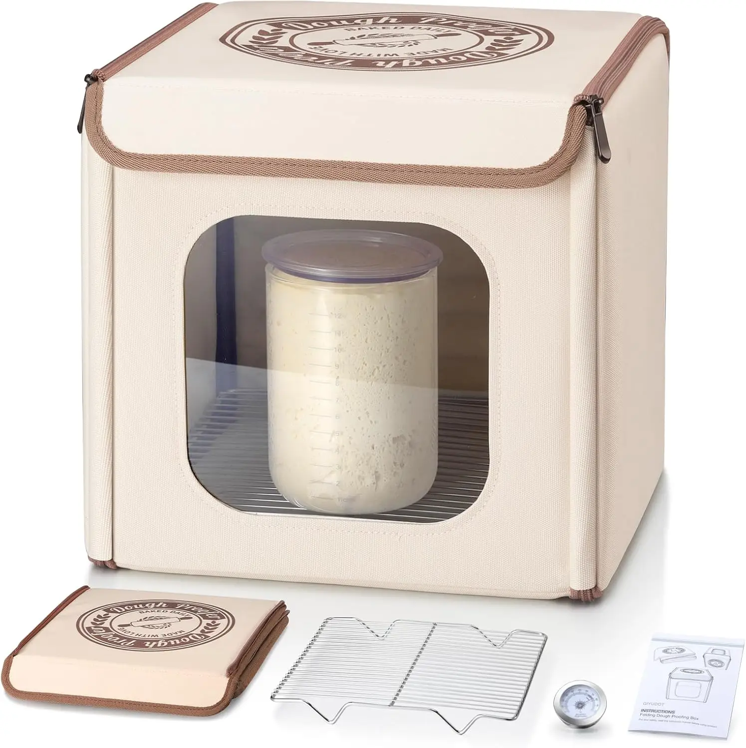 

Folding Dough Proofer with Temperature Control & Timer, Ideal for Bread Baking, Pizza, Yogurt in Compact Kitchens