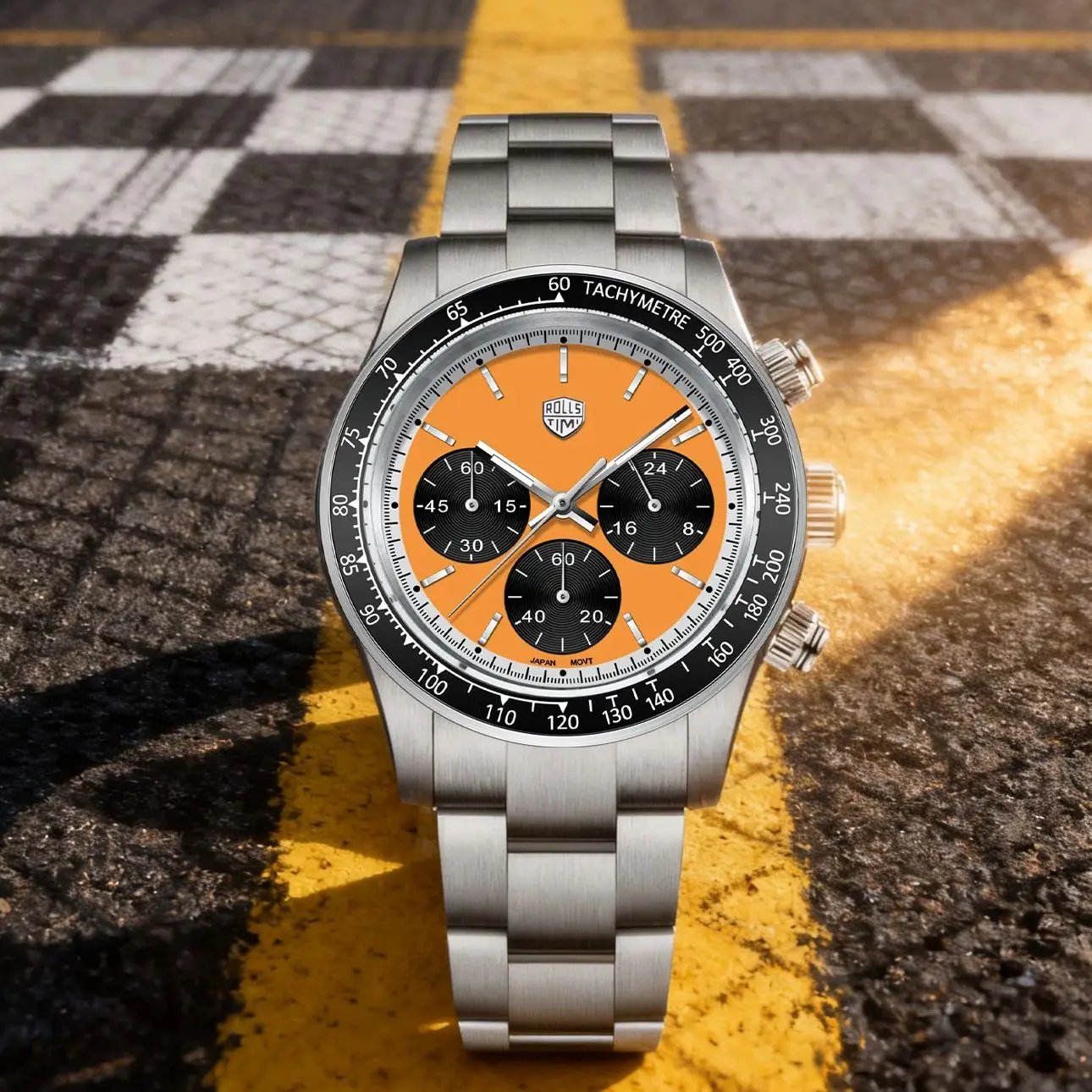 

Rollstimi 2025 New Retro Sport Chronograph Luxury Quartz Watch For Men Japan VK63 Movt Stainless steel 100M Waterproof Watch Men