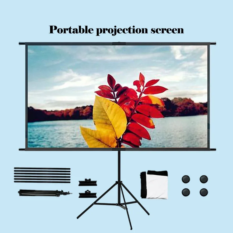 

120 inch large screen single triangle bracket projection screen for outdoor camping/large conferences. Easy to install.