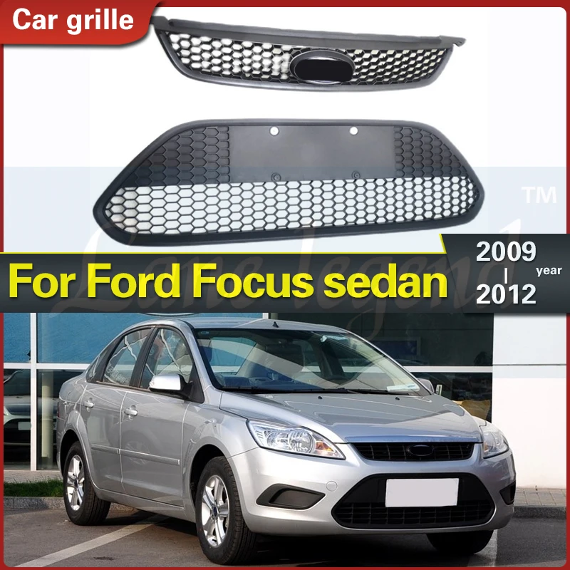 

Fit for Ford Focus Sedan 2009-2012 Racing 2pcs GrillsABS Honeycomb Lacquer That Bake Up and Down Front Racing Grill