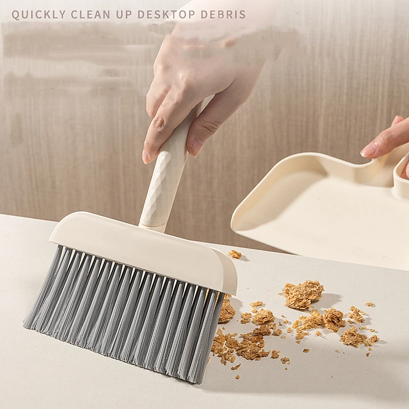 HeMu Mini Broom & Dustpan Set, Portable Small Cleaning Brush for Desktop Keyboard, Household Cleaning Tools ,Desk Cleaning Brush