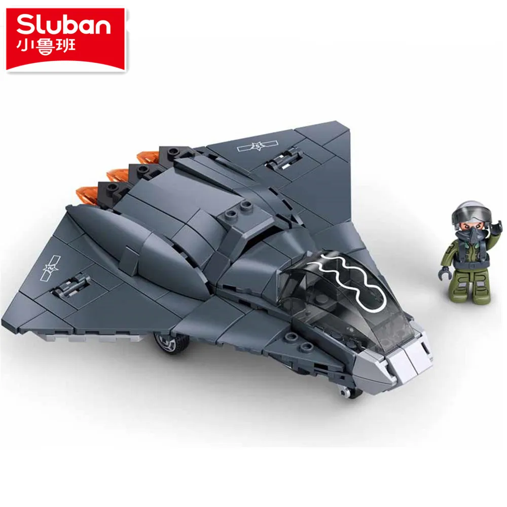 159PCS Air Force The Sixth Generation Stealth Fighter Jet Model Building Blocks Sets DIY Educational Toys for Children