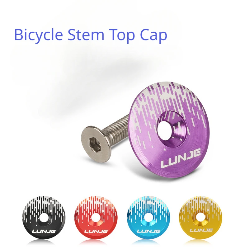 

LUNJE MTB Road Bike Stem Top Cap Bike Headset Top Cap With Screw 28.6mm Tube Front Fork Headset Bowl Cover