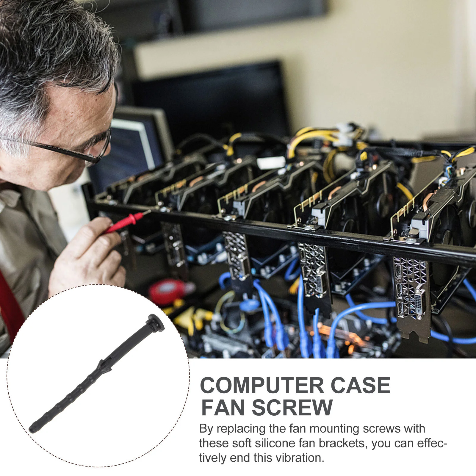 

8Pcs Computer Fan Mounting Silicone Rubber Screws Shock Absorption Pins Anti Noise Vibration Reduction Pc Case Fixing Rivets