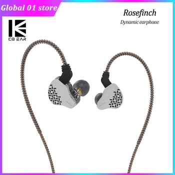 KBEAR-Rosefinch 다이나믹 드라이버 인이어 HiFi 헤드폰, OFC 유선 이어폰, 음악 헤드셋, 2 핀 분리형 케이블, 스포츠 이어 버드 