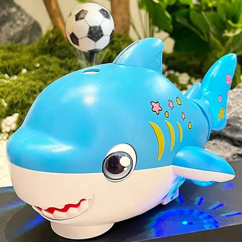 

Electric Blowing Ball Shark Automatic Swing Floating Ball Moveable Shark with Music and Light Interactive Toy Kid Birthday Gift