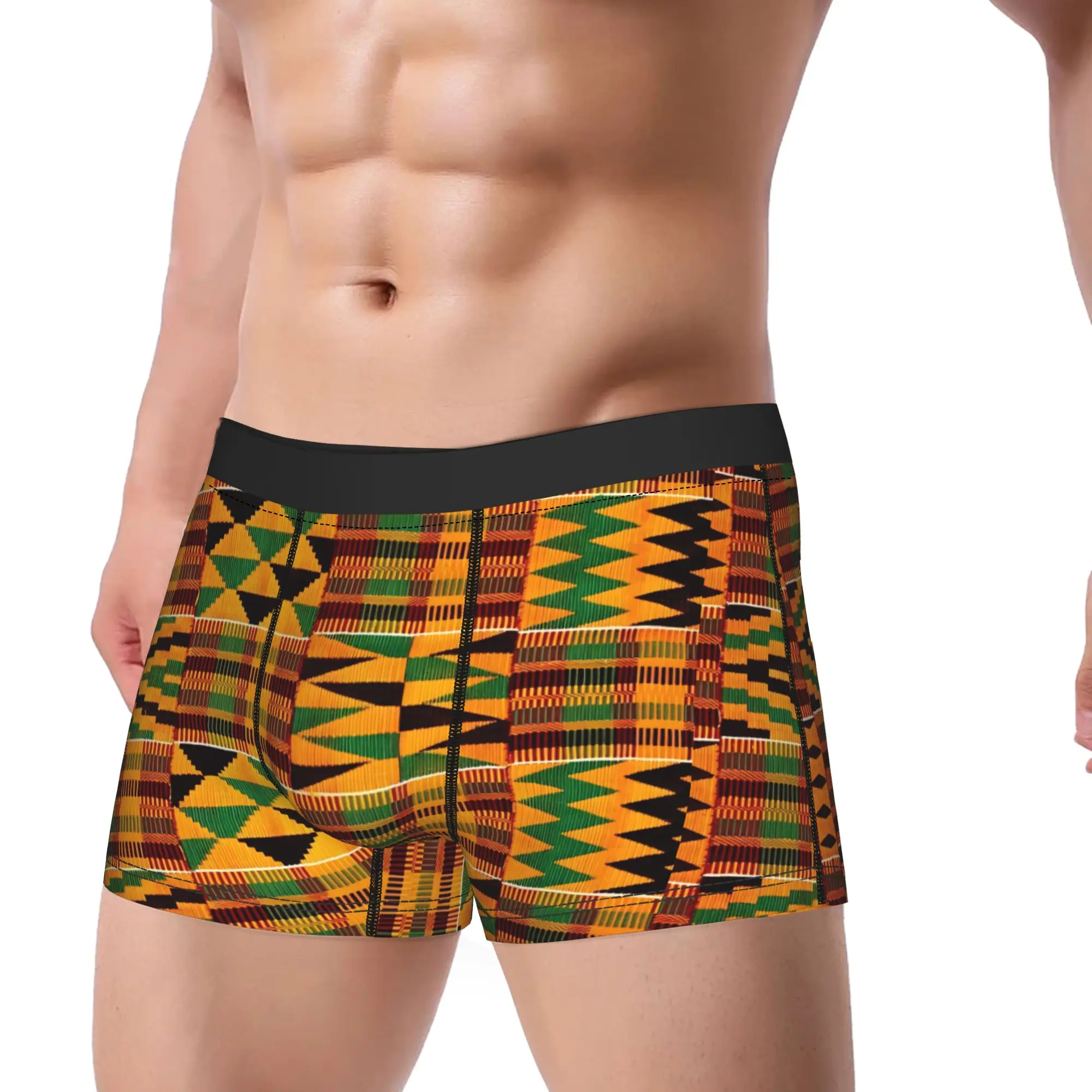 African Pattern Authentic Kente Cloth Underwear  Men Shorts Briefs Classic Boxershorts Quality Custom DIY Plus Size Panties