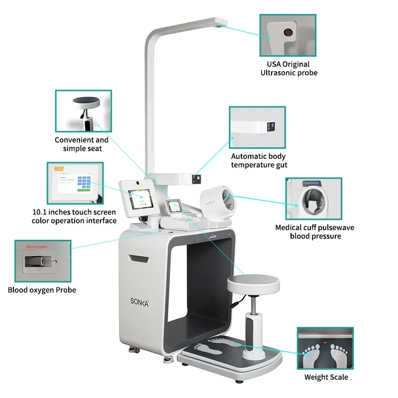 Sonka smart health system body health detection platform self service telemedicine medical health kiosk for hospital