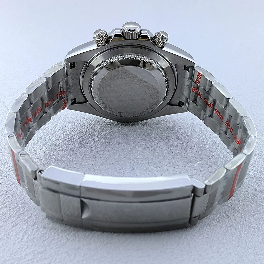 VK63 Chronograph quartz movement watch custom logo watch dial Panda watch fit VK63 Movement steelsapphire glass waterproof