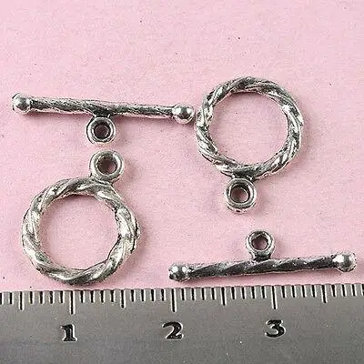 30sets 15.0x11.3mm bar is 18.7mm Tibetan silver curved toggle clasps h1589
