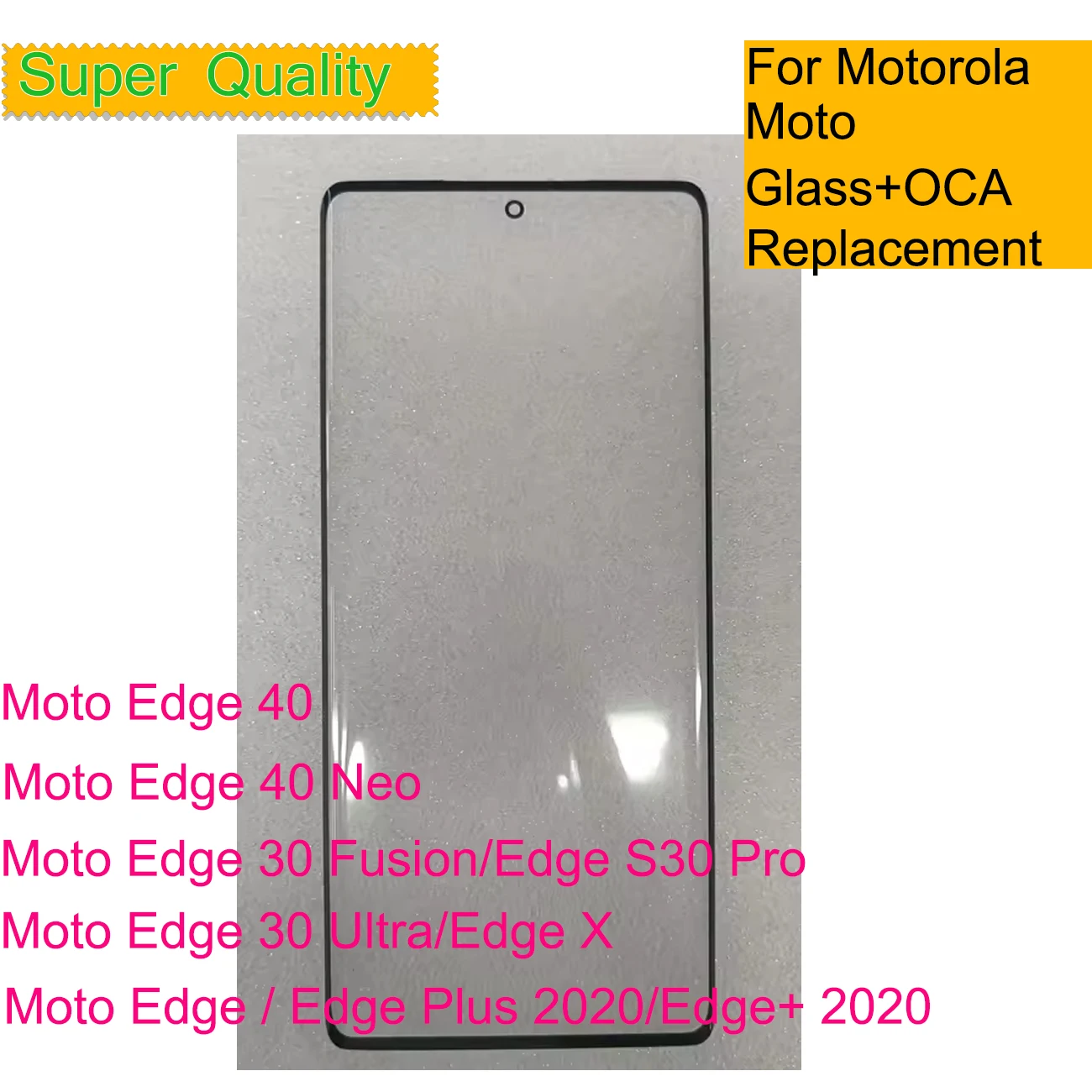 10Pcs/Lot For Motorola Moto Edge 40 Neo 30 Ultra Touch Screen Front Outer Glass Panel Lens Edge 30 Fusion S30 Pro Glass With OCA