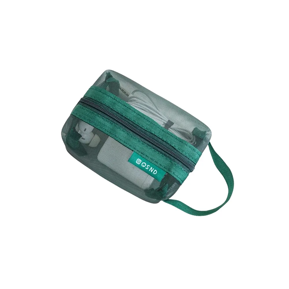 Nylon Transparent Storage Bag Breathable Lightweight Mesh Storage Pouch Square Charging Cables Storage Travel Storage