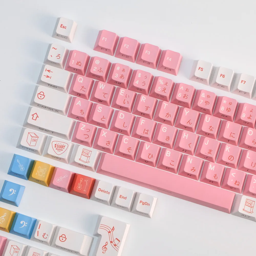 

128 Keys Side Printed Keycaps Anime Bocchi Backlight Cherry Profile DYE Sublimation PBT Keycaps For Mechanical Keyboard