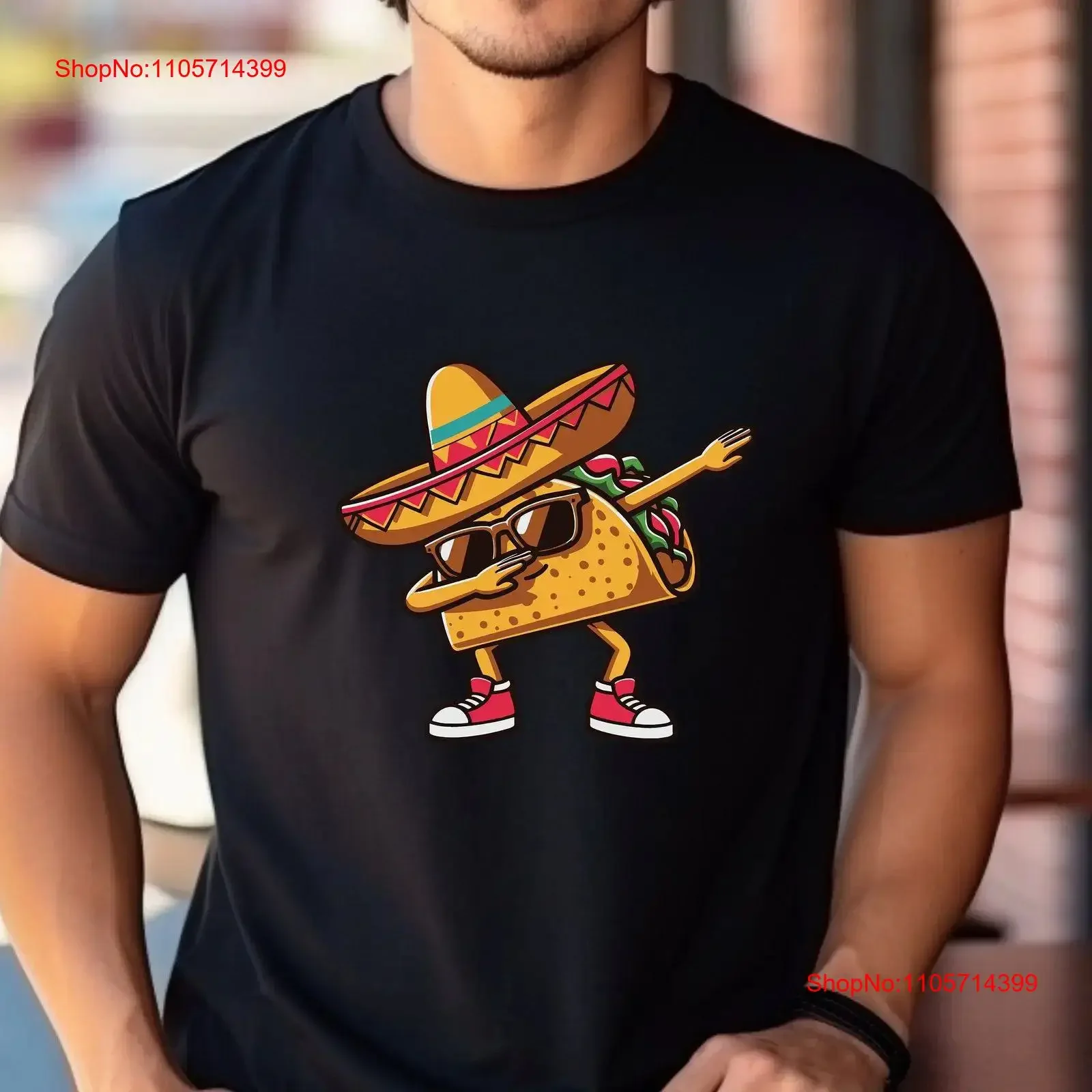 Taco Dabbing T Shirt Food Lover Mexican Top Funny Cool Design Cinco de Mayo Summer Vibes Apparel vintage Washed Stretched homme