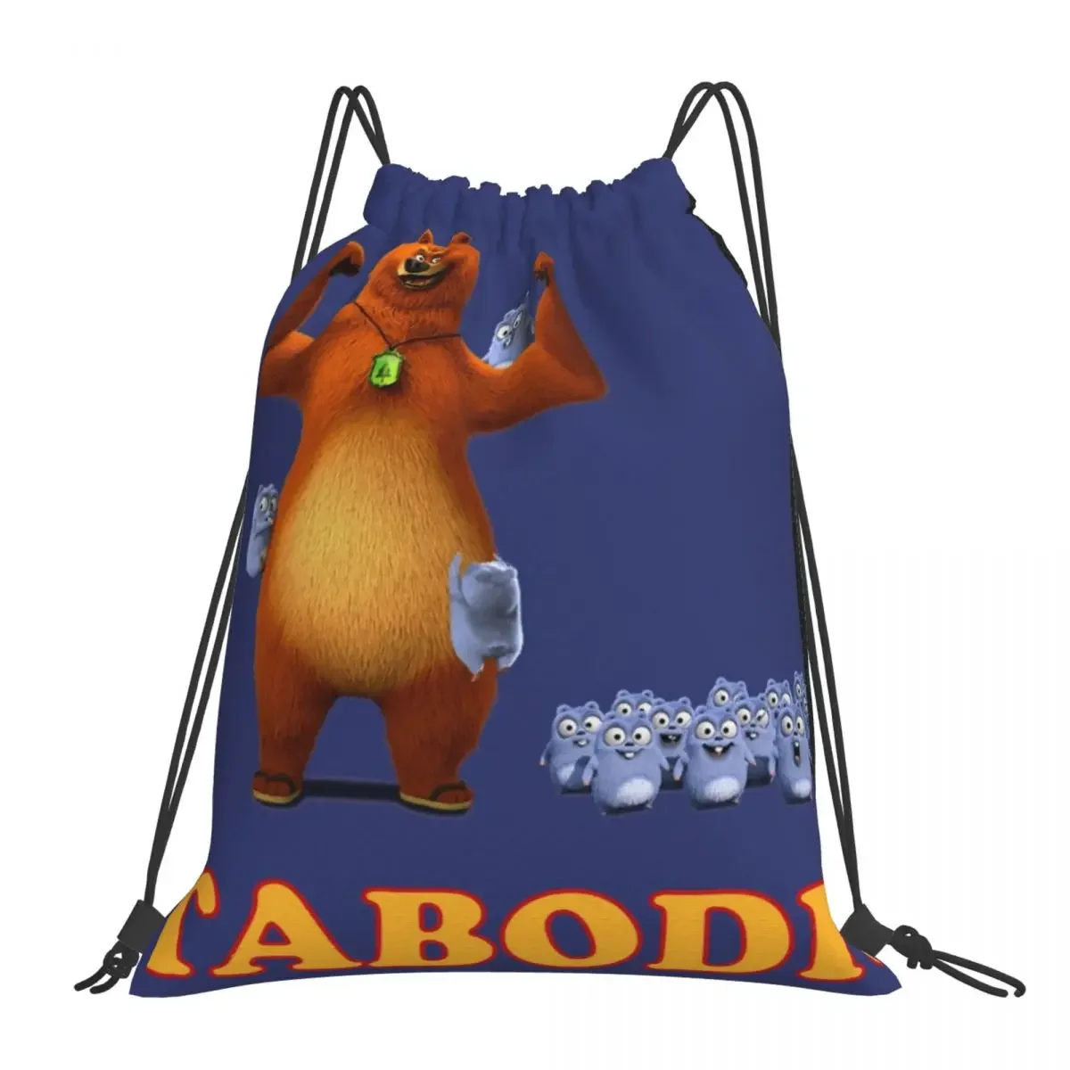 

Grizzy And The Lemmings Funny Happy Cartoon Backpacks Portable Drawstring Bags Drawstring Bundle Pocket Sundries Bag BookBag