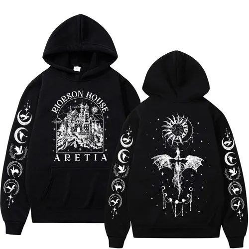 Xaden Riorson House sudaderas con capucha Iron Flame Dragon Rider cuarta ala emblema sudadera Basgiath War hombres moda Cool Sudadera con capucha de gran tamaño