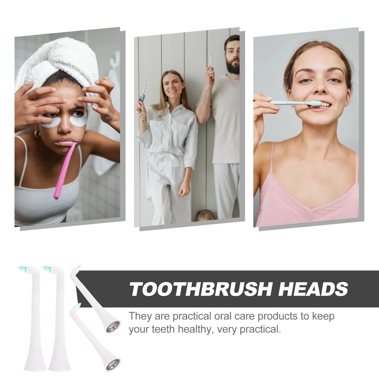 Cabezales de cepillo Interdental de repuesto ABS duradero, adecuados para cepillo de dientes eléctrico, limpieza profunda de dientes, 4 Uds.