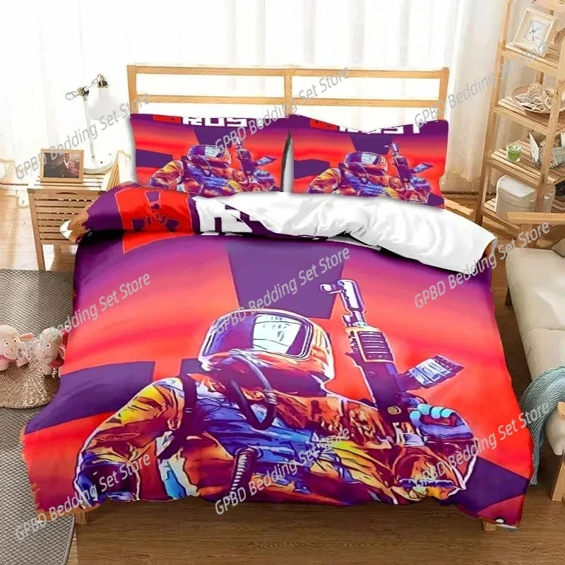 

Rust Game Logo Printed Bedding Set Single Twin Double Queen King Cal King Size Bed Linen Set