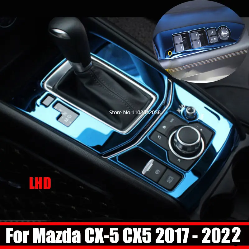 

LHD для Mazda CX-5 CX5 KF 2017 2018 2020 2021 коробка переключения передач автомобиля панели стекла переключателя панели наклейки отделки полосы украшения