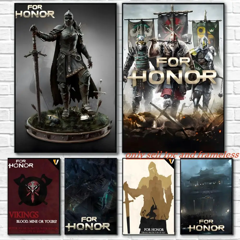 Fighting hack-and-slash game F-For Honor Poster Wall art poster paintings are suitable for clubs living rooms and bedroom