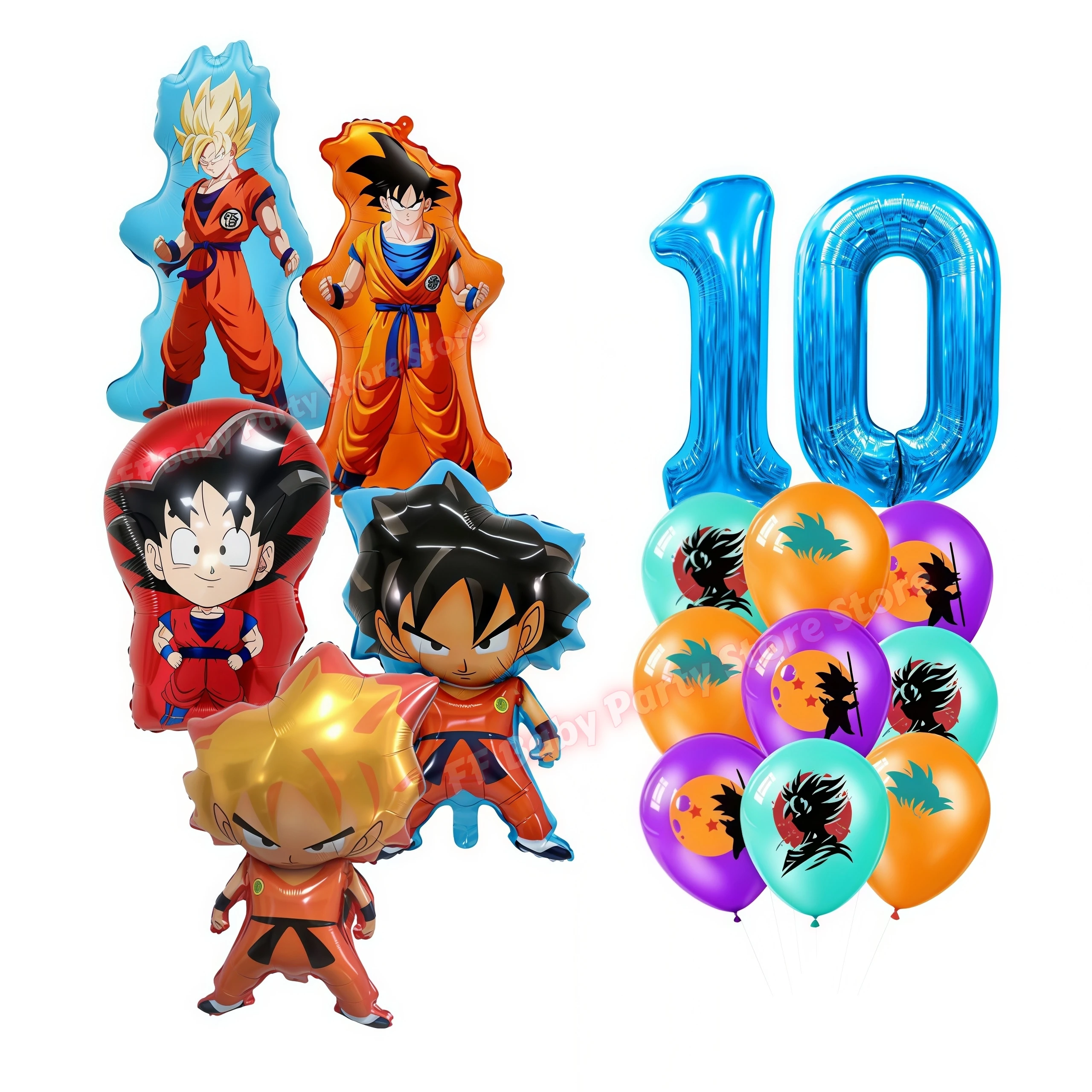 Dragon Ball Geburtstagsparty-Zubehör Son Goku Luftballons Pappbecher Teller Schlüsselanhänger Armbänder Jungen Party-Favoriten Geburtstagsdekoration – Detail 11