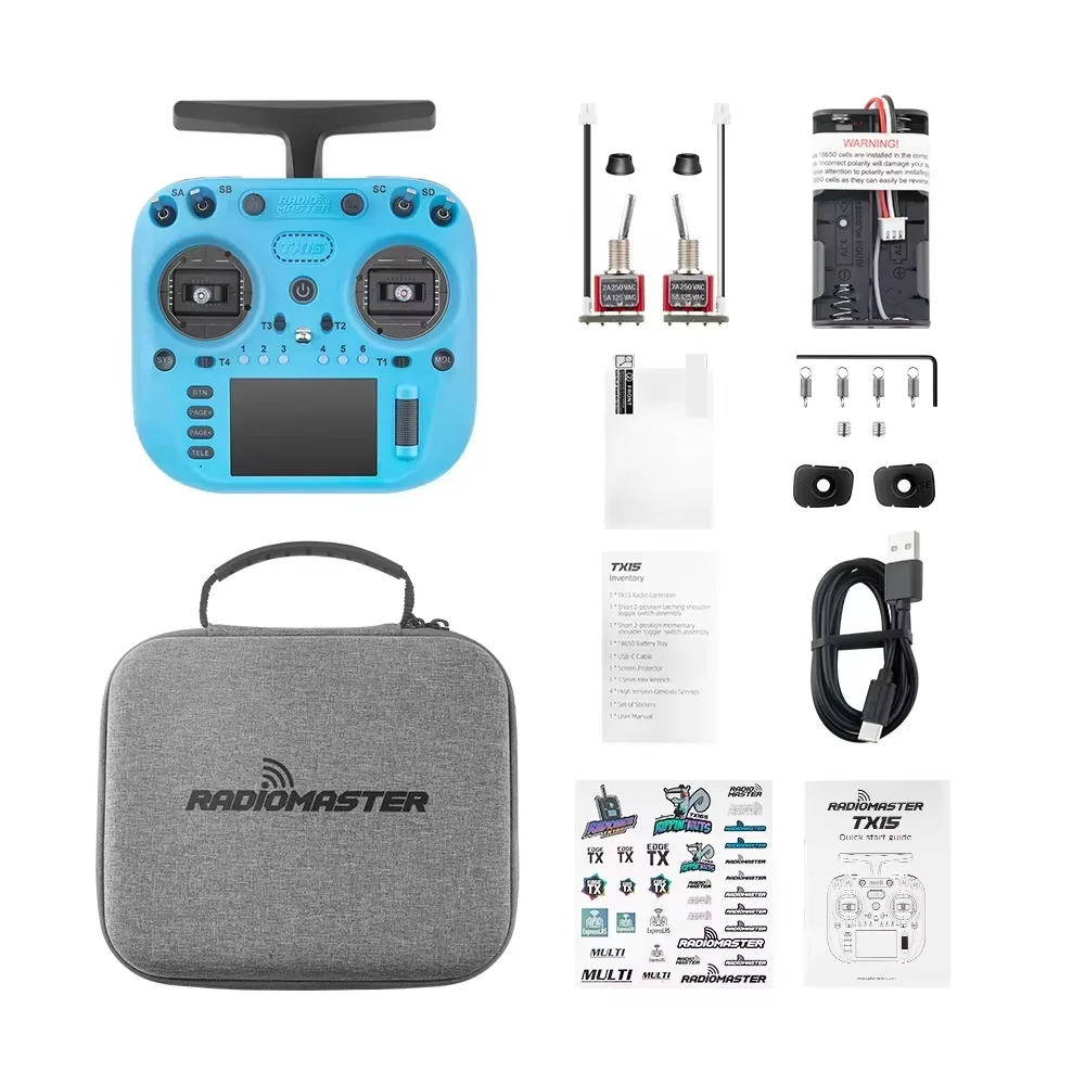 (op voorraad)Radiomaster TX15 16ch 3,5 inch IPS touchscreen V5.0 Hall Gimbals Radiocontroller ExpressLRS Ingebouwde gyromicrofoon