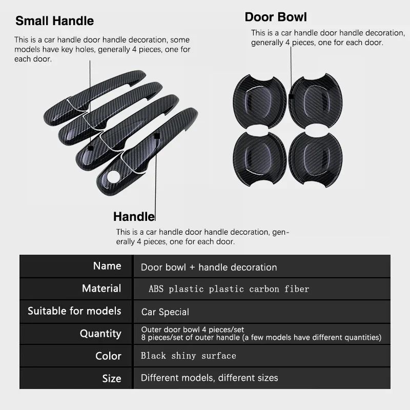 Carbon Fiber Door Handle Cover for Ford Ranger MK2 PJ PK 2006 2007 2008 2009 2010 2011 Car Protective Accessorie Decor Stickers