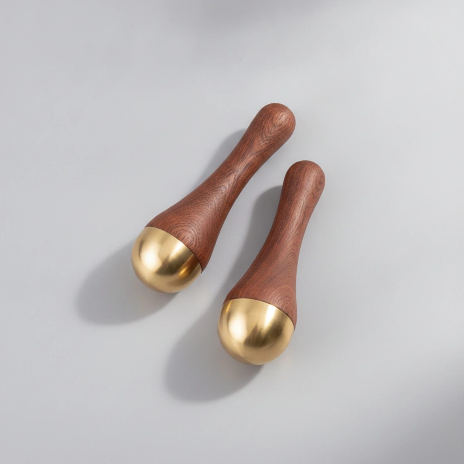 Massage Stick with Brass Head Compact Wooden Massage Stick Acupressure Pointer Natural Reflexology Tool Solid for Office Workers