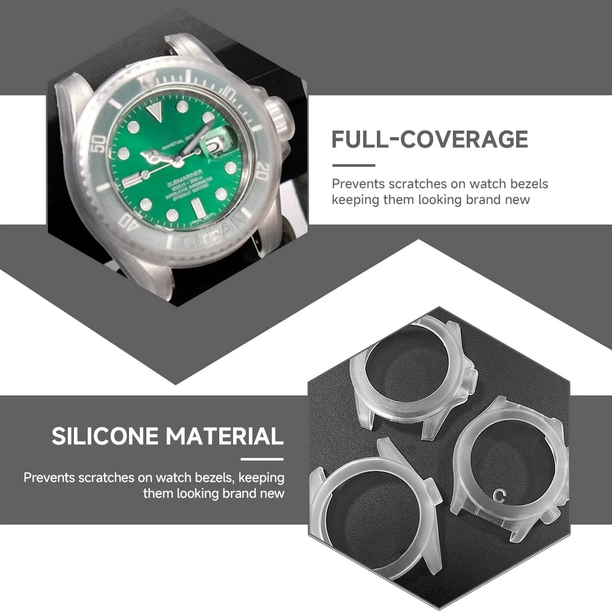 Funda protectora de 40mm para Rolex negro/verde agua fantasma Dattona hebilla de reloj esfera de silicona accesorios de funda protectora