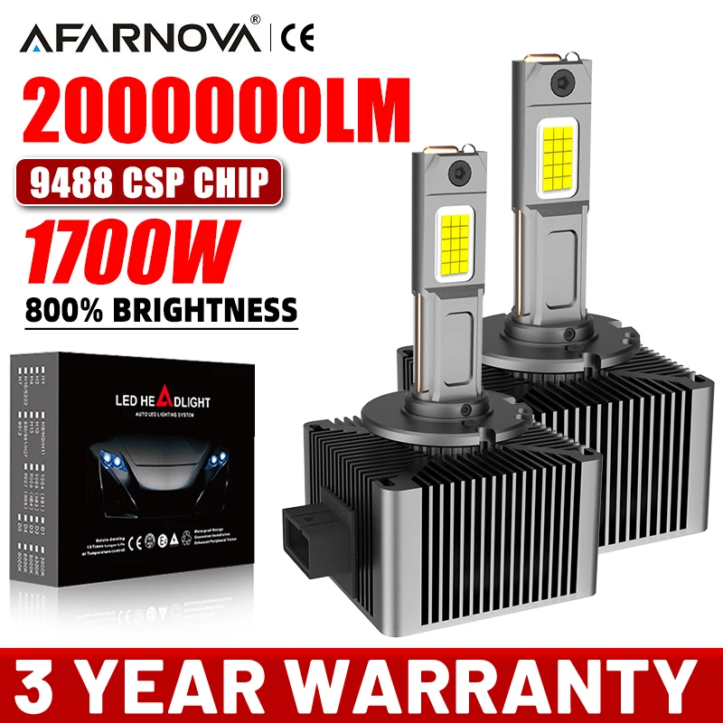 

1700W D3S D1S LED Headlight Bulbs D2S D4S,6000K 2000000LM High Low Beam XenonHID Replacement,D2R D4R Car Headlamp Conversion Kit