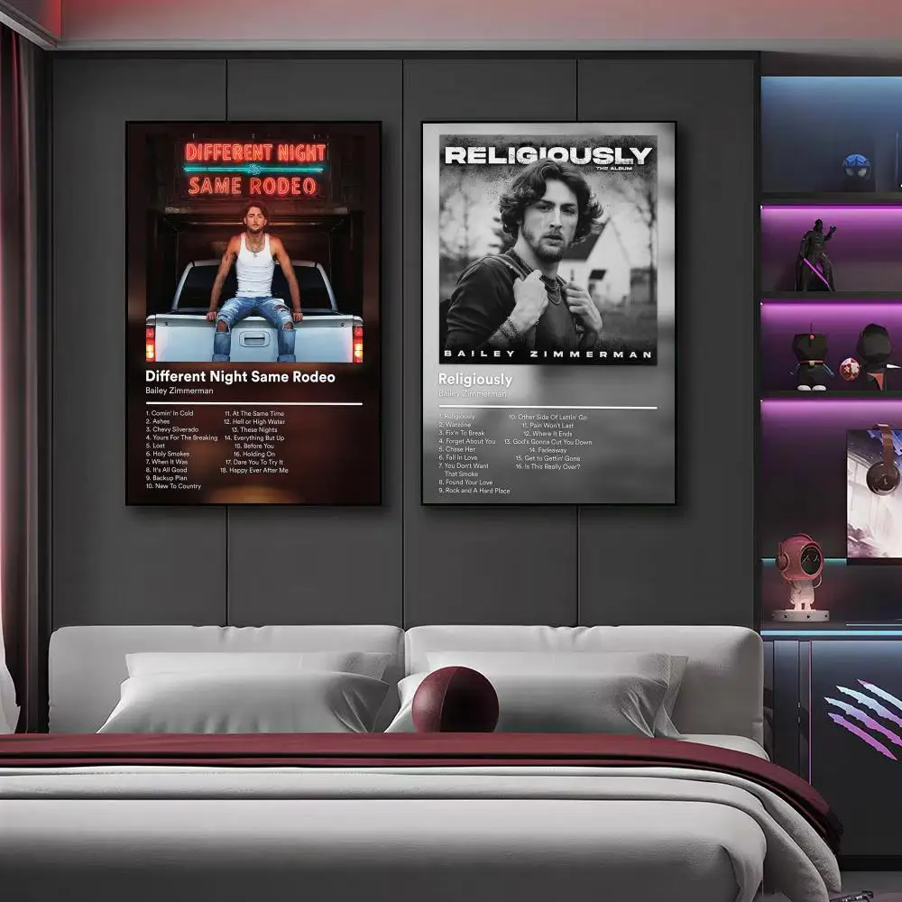Póster de Singer B-Bailey Zimmerman, arte de pared estético moderno, artículos de decoración para habitación, dormitorio, decoración del hogar, regalo