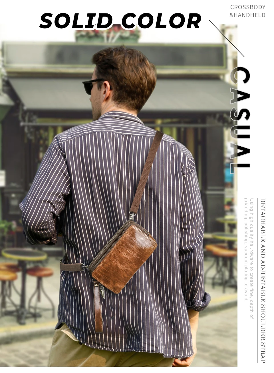 CONTACT'S Clutch-Taschen aus echtem Leder für Herren, luxuriöse Designer-Umhängetasche, lange Geldbörse, Damentasche, Handtasche, Geldbörse, Handytasche – Detail 4