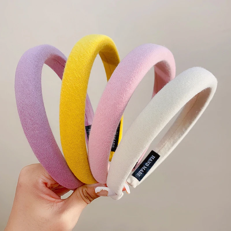 New Colorful Spong Linen Hairbands For Women Girls Fashion Hair Accessories Headband Hair Hoops Headwear Hair Decorate