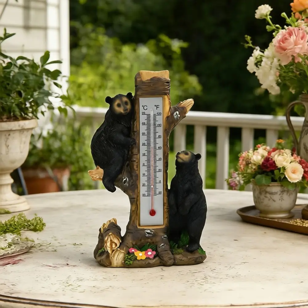 American Country Style Resin Bear Statue With Outdoor Waterproof Garden Figurine Ornament Lawn Decor