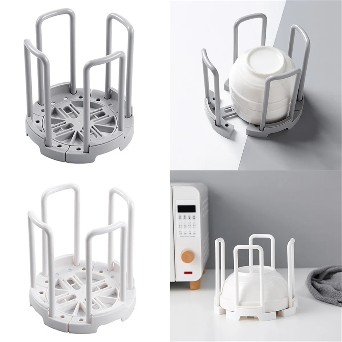 HHTL Retractable Desktop Dish Rack Dish Storage Rack Storage Rack Drain Cup Rack Kitchen White