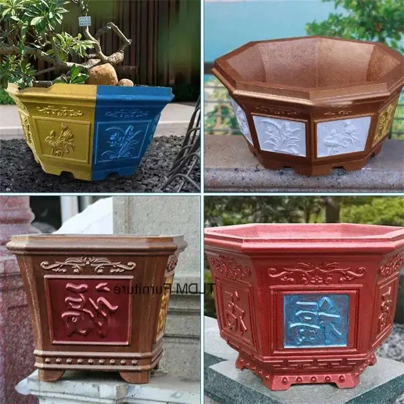 

Thickened Plastic Flower Pot Mold European Garden Cement Bonsai Model Large Concrete Mold Home DIY Making Flower Pot Tool