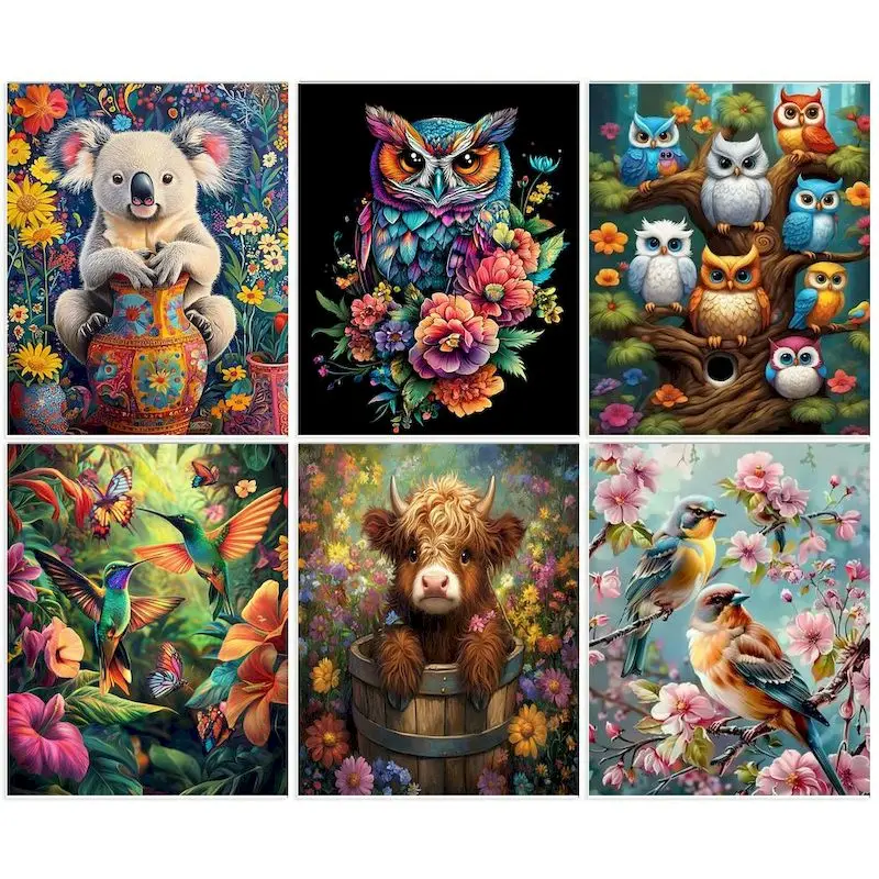 

SDOYUNO Diy Owl Picture Painting By Numbers Animal On Canvas DIY Gift Oil Handpainted Drawing By Numbers Home Wall Decor