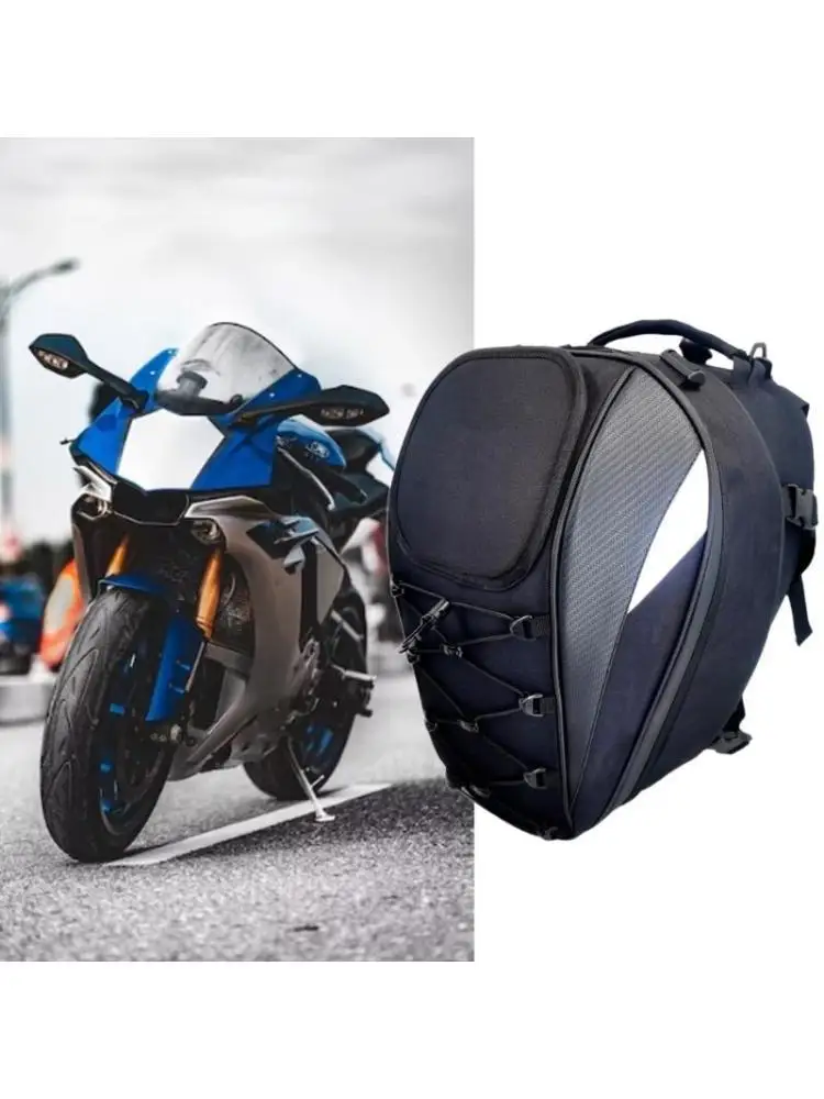 

31BC All Purpose Motorcycle Helmets Holder Rear Seats Backpack Expandable for Bikers