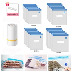 Bolsas de alimentos selladas al vacío, bolsa de almacenamiento de alimentos con bomba de sellado, sellador de alimentos para el hogar, bolsa con válvula de aire, bolsa de almacenamiento de alimentos